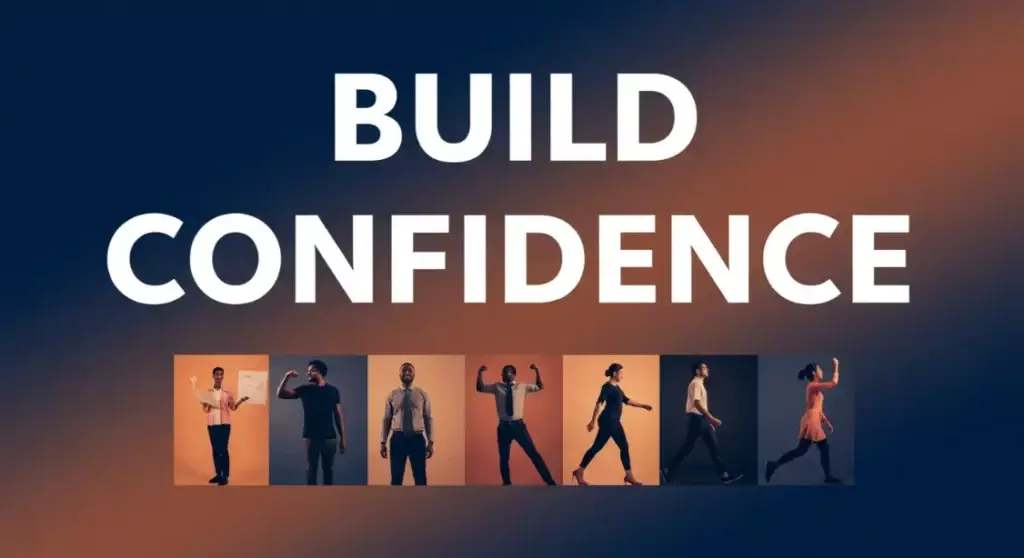 Build Confidence: Diverse people showcasing confident body language.