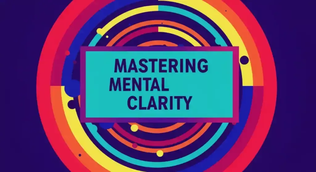 Mastering Mental Clarity text on colorful abstract background.